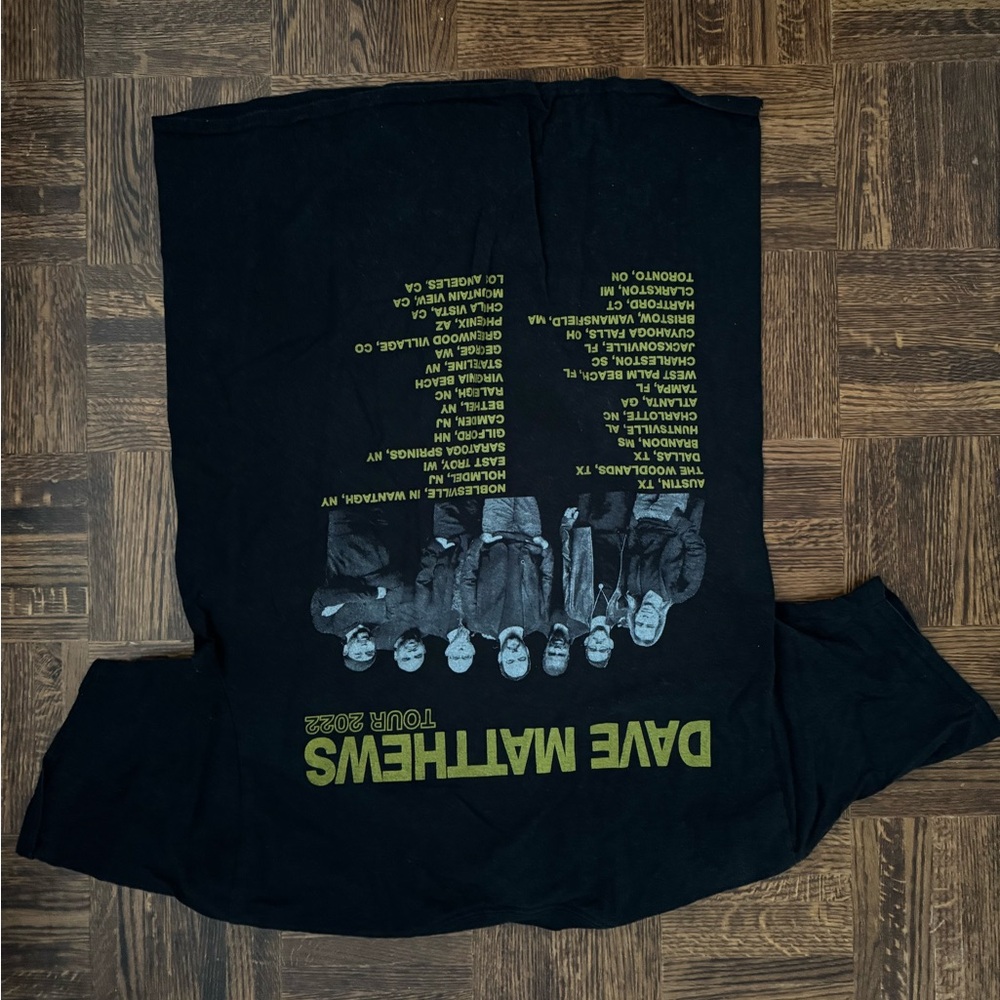 DAVE MATTHEWS 2022 TOUR T-SHIRT W/ CITY NAMES. MENS LARGE. VINTAGE GRAPHIC TEE - Picture 4 of 5